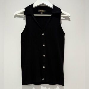 Truth Black Collared Sleeveless Blouse Size L